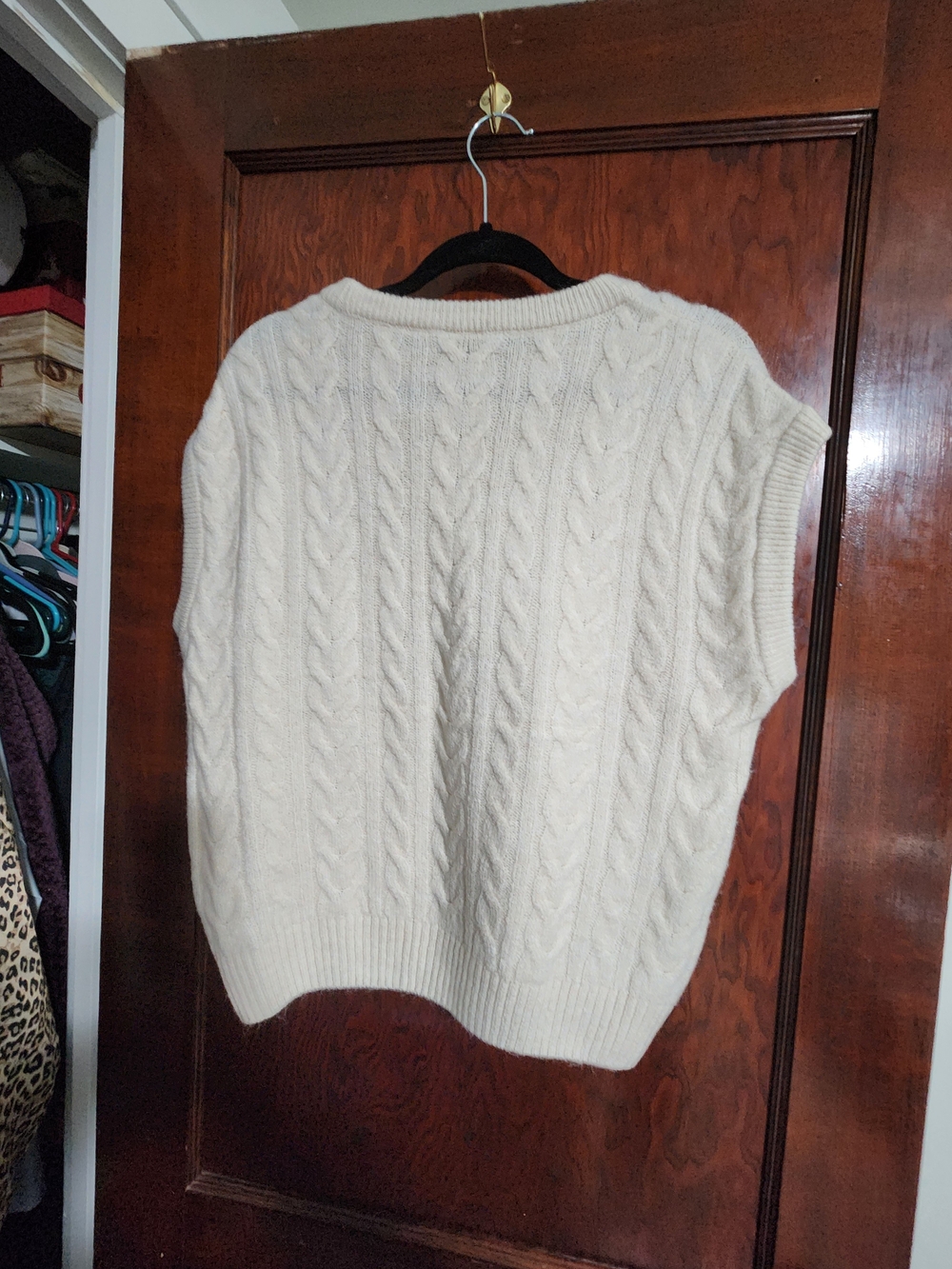 Maeve by Anthropologie Rive Seine Paris Cable Knit Sweater Vest Small NWOT - Picture 2 of 3